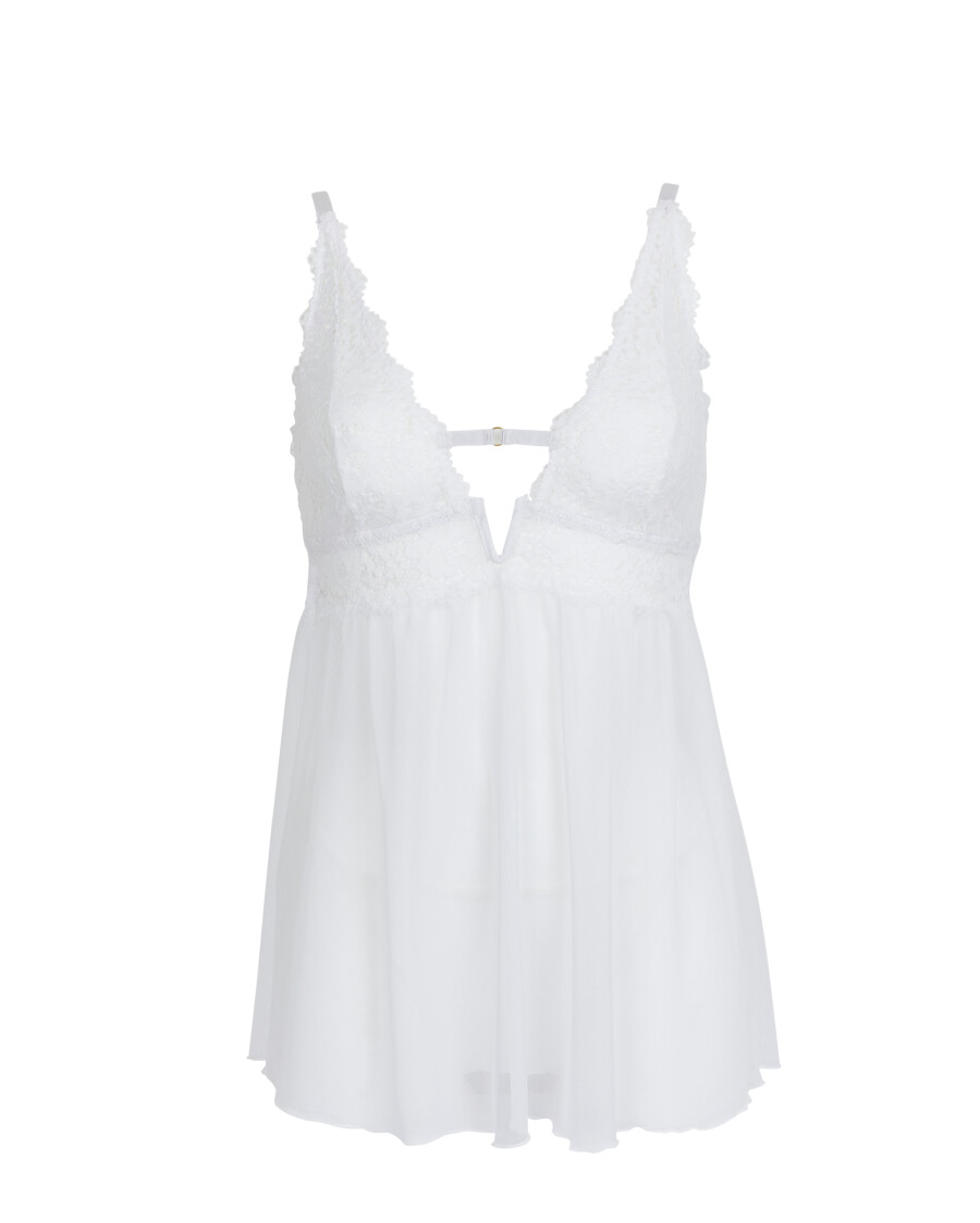 Babydoll + String in Weiß