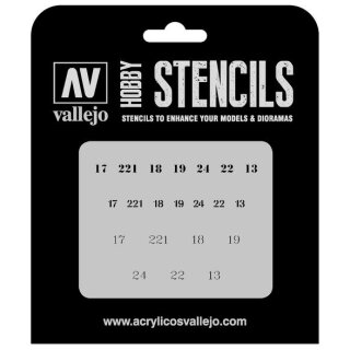 Vallejo Hobby Stencils: Soviet Numbers WWII Markings