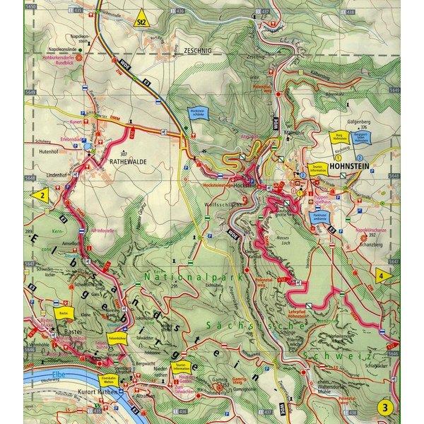 Malerweg Elbsandsteingebirge 1:25 000 - Wanderkarte