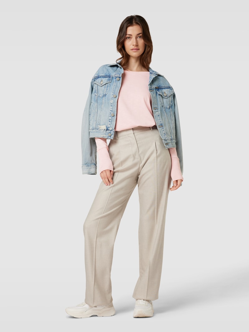 Longsleeve mit U-Boot-Ausschnitt in rosé