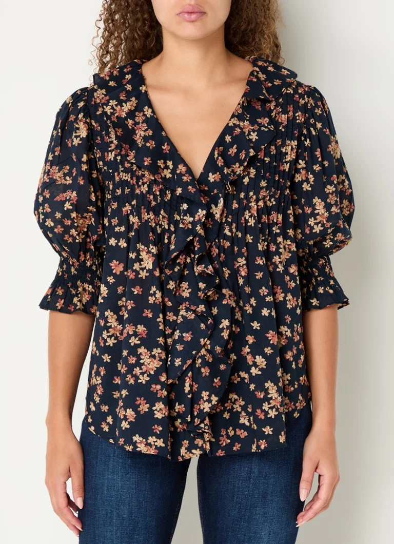 Ralph Lauren  Blouse met bloemenprint en pofmouw