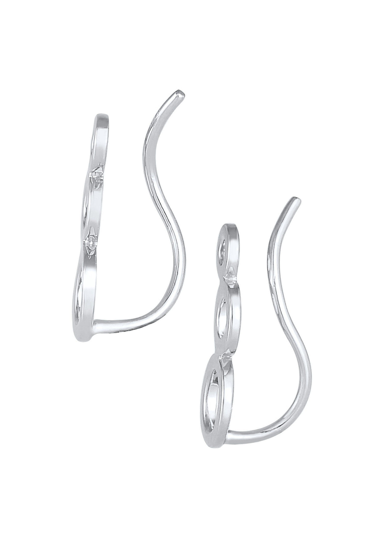 Orecchino di donna che si arrampica sul cerchio Trendy Geo Look in argento sterling 925
