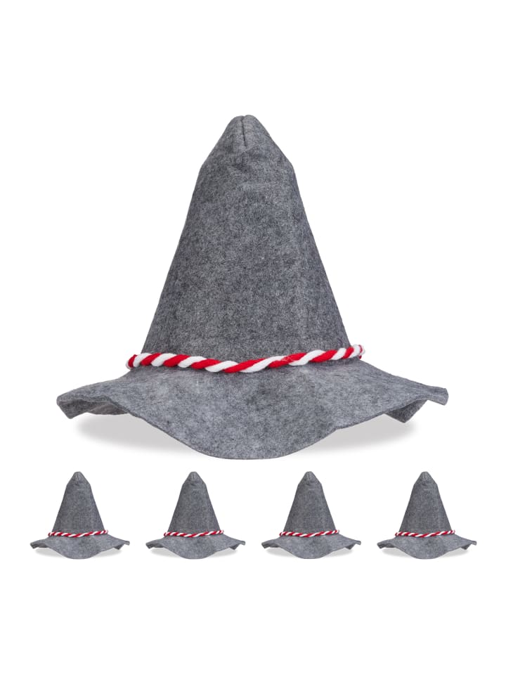 relaxdays 5 x Seppelhut in Grau günstig kaufen onesize