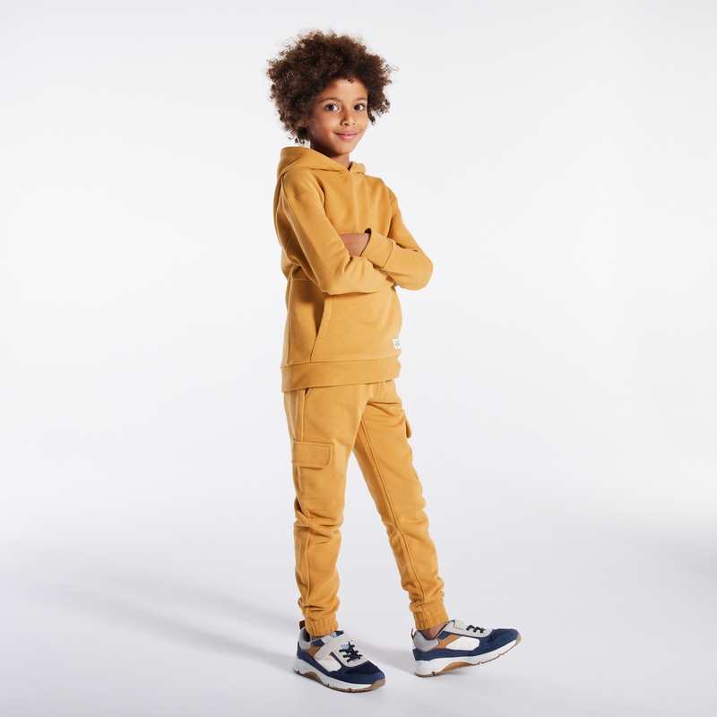 Jogging uni à poches cargo marron garçon