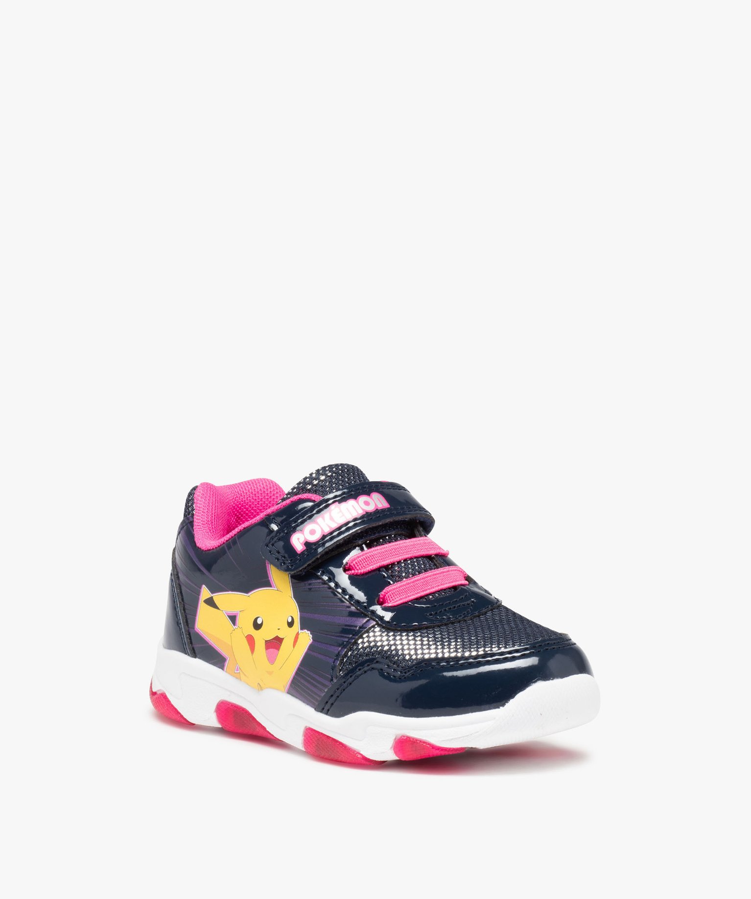 Baskets fille Pikachu effet métallisé à scratch - Pokemon marine | GEMO
