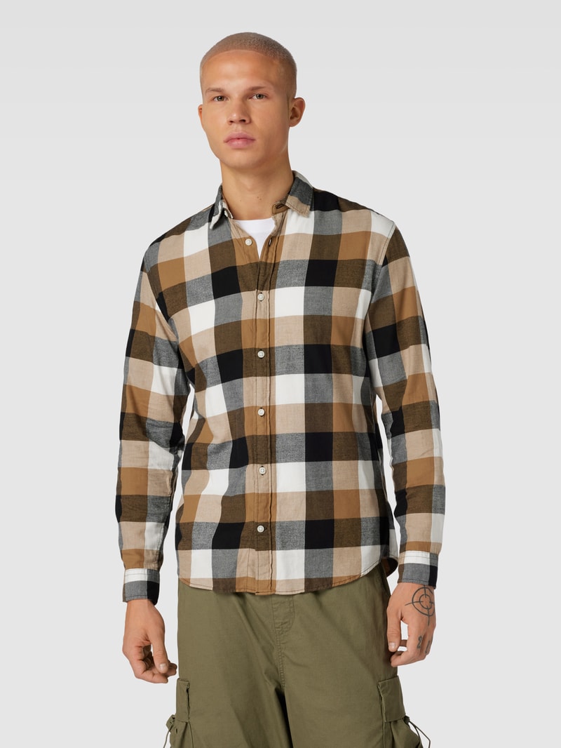 Slim Fit Freizeithemd mit Kentkragen Modell 'BUFFALO' in camel
