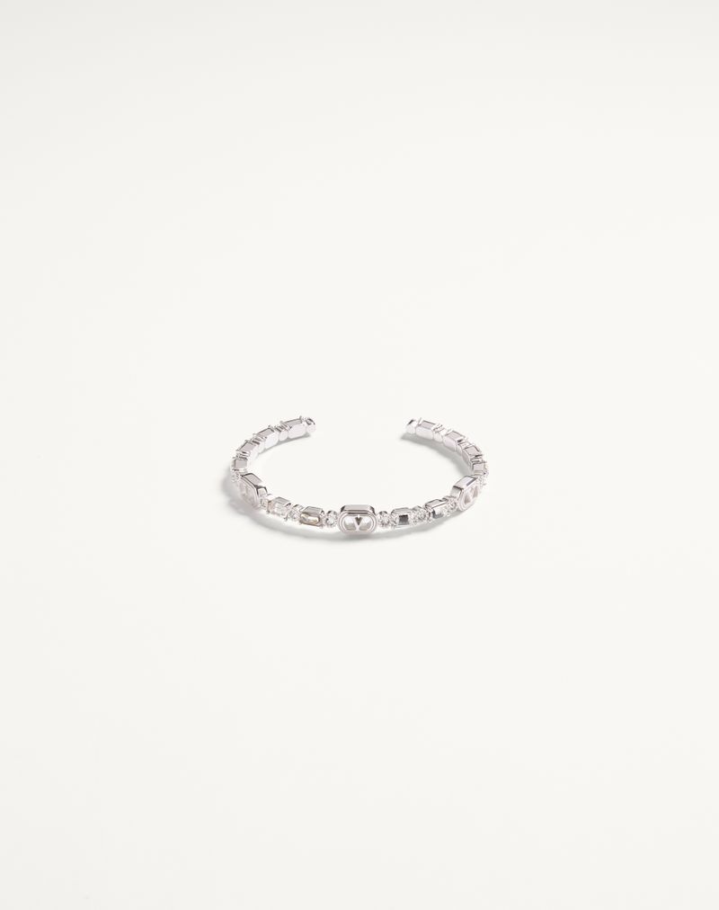 Pulseira oval em metal com cristais Swarovski®