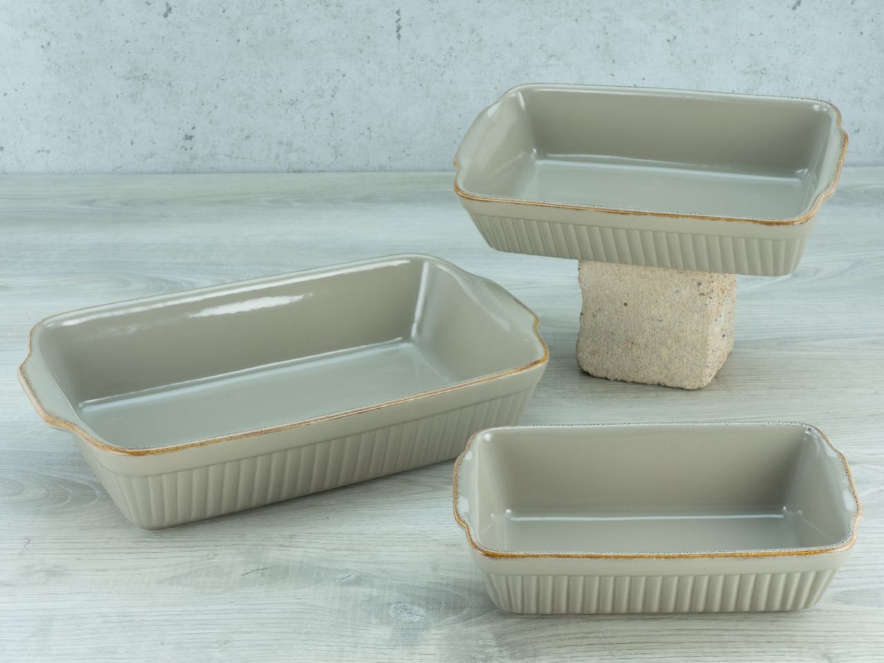 CreaTable Classic Vintage taupe Auflaufform recht. 34cm