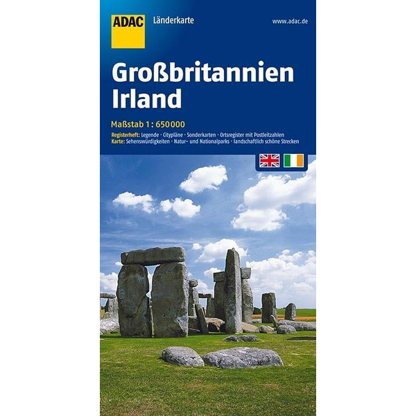 ADAC LänderKarte Großbritannien / Irland 1 : 650 000 - Straßenkarte