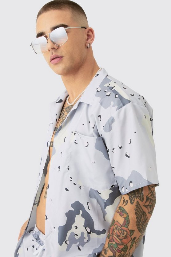 Oversize Ripstop Camouflage Hemd & Badehose