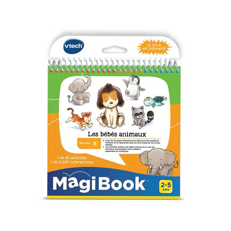 Lot livre Magibook V2 + Livre Magibook Je decouvre l'école maternelle + Livre Magibook Les bébés animaux Vtech
