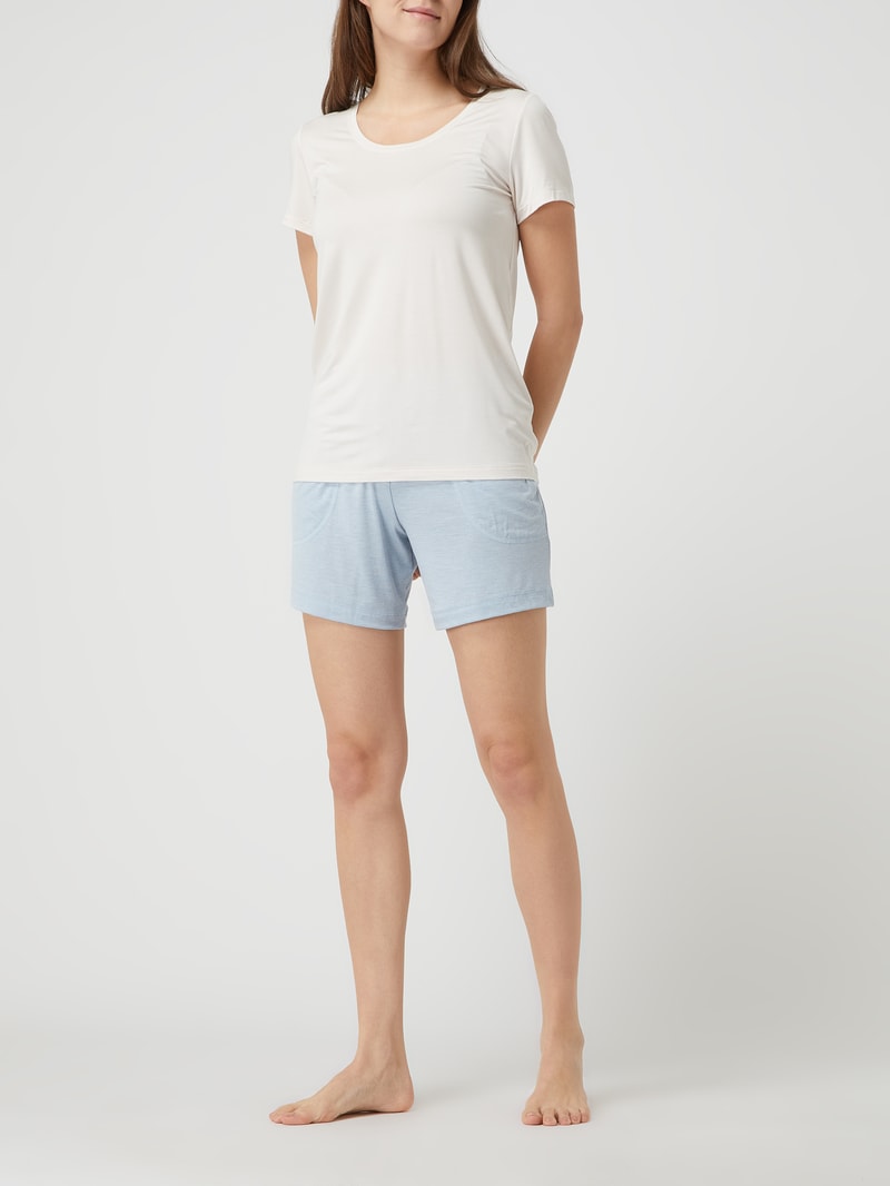 Pyjama-Shorts mit Stretch-Anteil in hellblau
