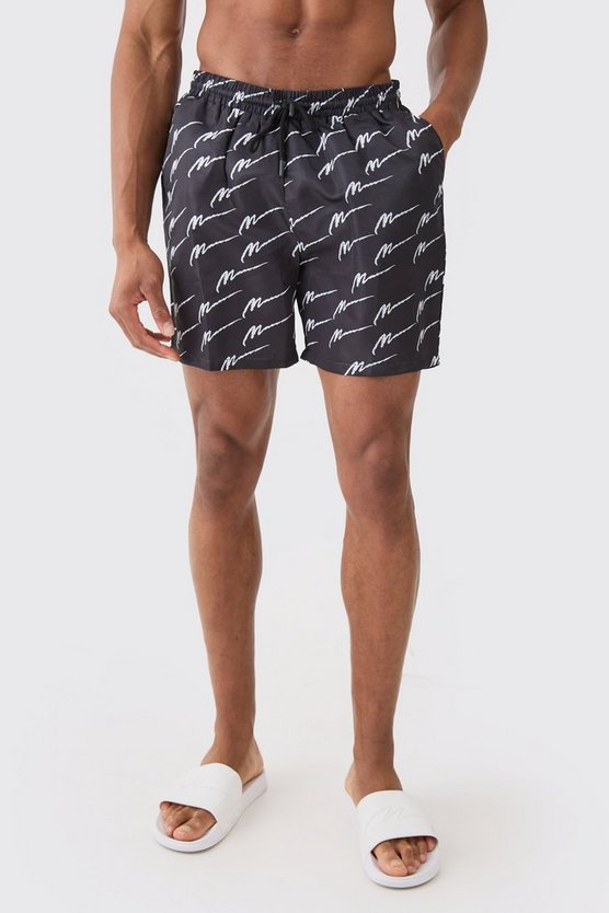 Mittellange Man Signature Badehose