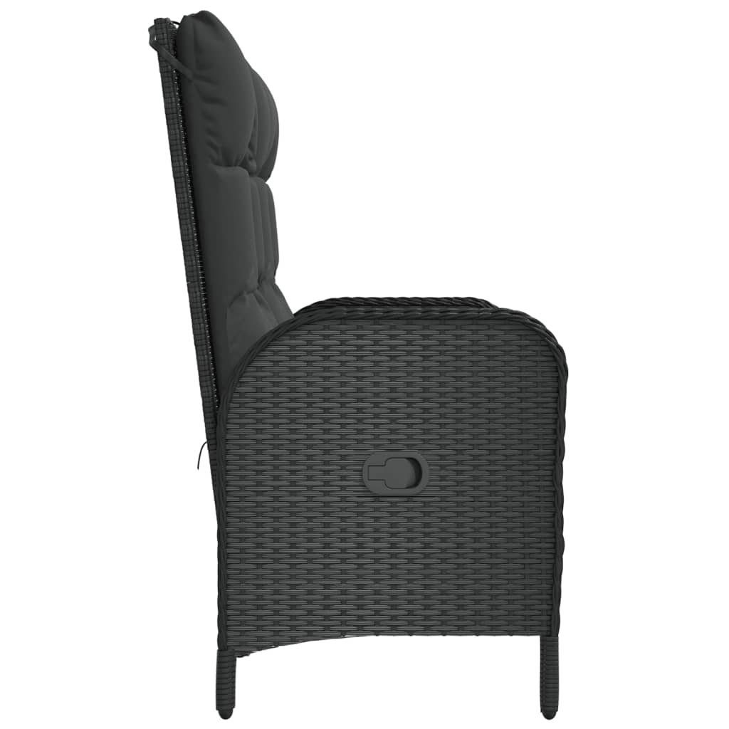 DOTMALL Gartenbank Relaxbank mit Kissen,Wetterfest, Oudoor, Poly Rattan,Verstellbar