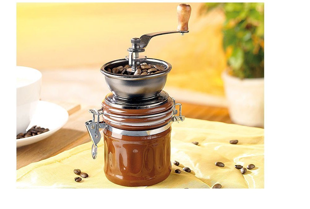 Rosenstein & Söhne Kaffeemühle Kaffeemühle Genua mit Aroma Behälter Kaffeemühlen Kaffee Mühle, Hochwertiges Keramikmahlwerk, Auffangbehälter