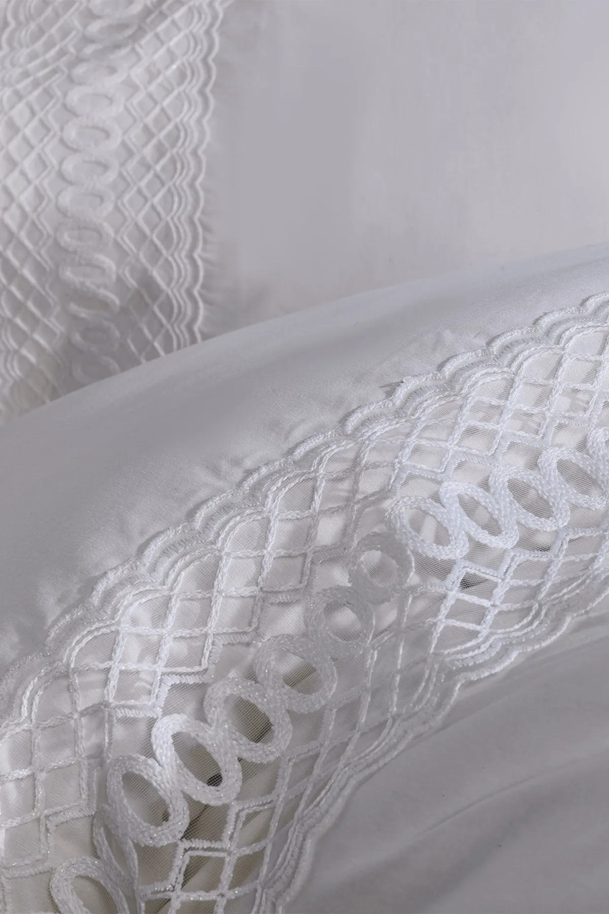 Çeyiz Diyarı  French Lace Zero Dowry Bettbezug-Set, Creme