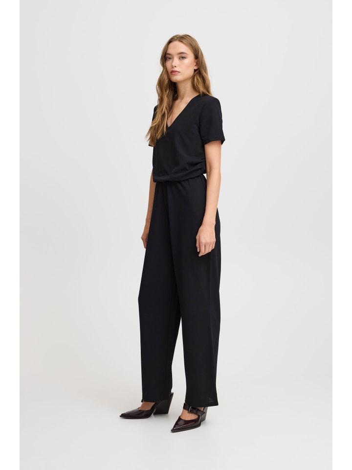 ICHI Overall IXMILA SS JU 20123122 modischer Kurzarm-Overall in Schwarz günstig kaufen