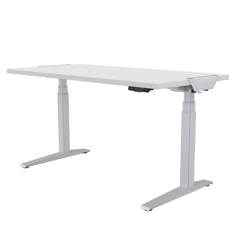 Fellowes Levado Elektrisch Höhenverstellbar Höhenverstellbarer Schreibtisch Rechteckig Weiß T-Fuß 1.829 (B) x 698 (T) x 1.257 (H) mm MDF (Mitteldichte Faserplatte), PVC (Polyvinylchlorid), Stahl