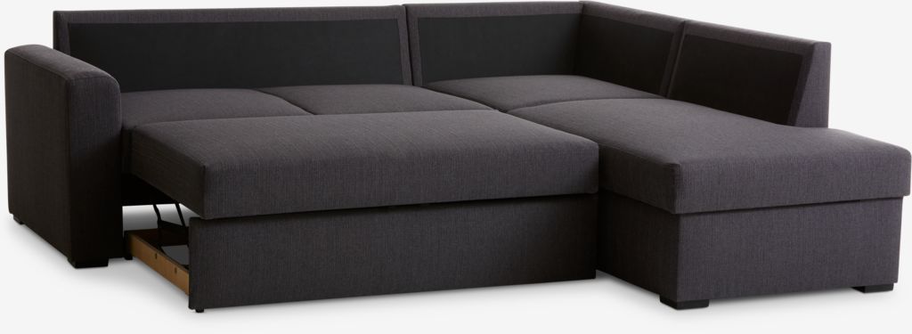 BEDSTED Sofa rozkładana z szezlongiem BEDSTED szara