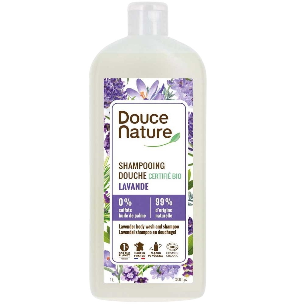 douce nature Shampoing douche lavande 1L Shampoing douche