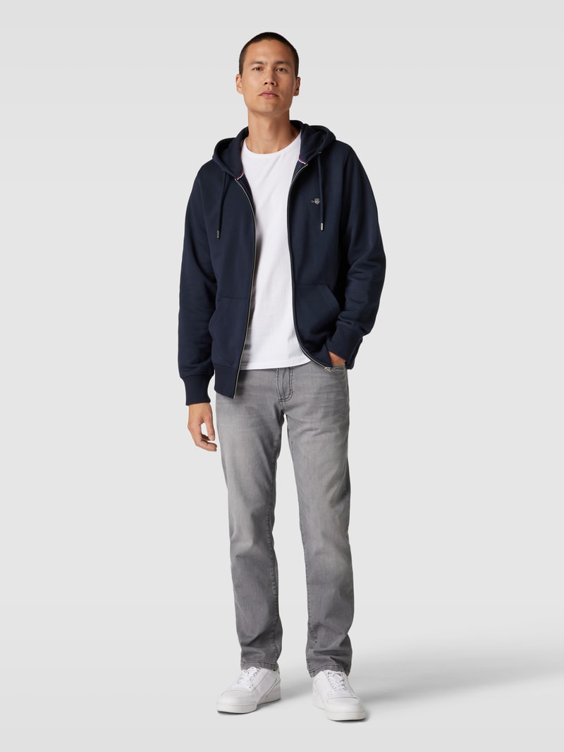 Sweatjacke mit Kapuze in marineblau