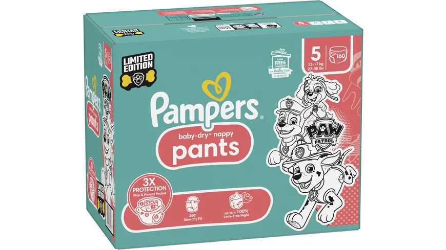Pampers Baby-Dry Pants Paw Patrol Windeln Gr.5 Junior 12-17kg Monatsbox