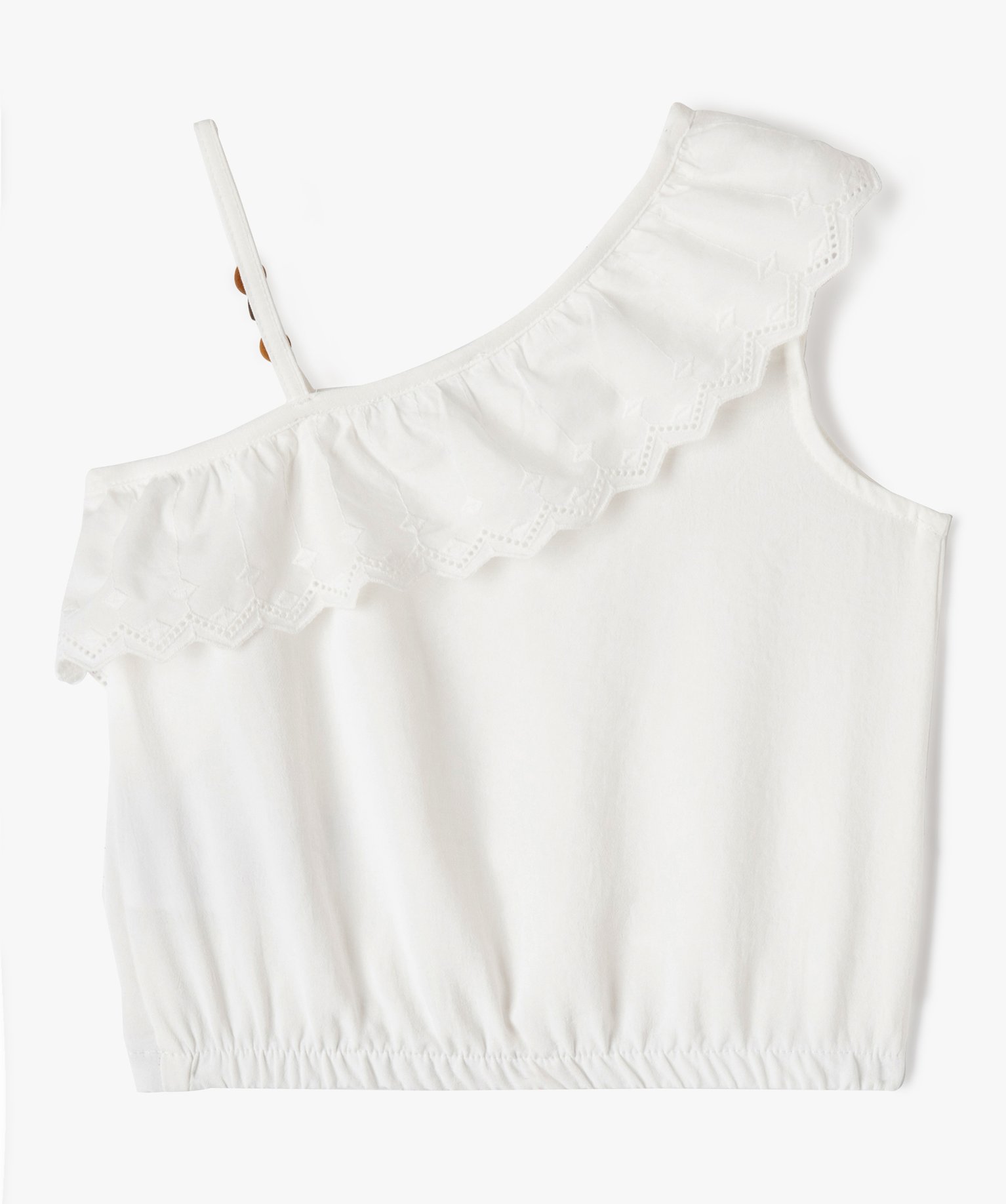 Blouse fluide asymétrique fille ecru | GEMO