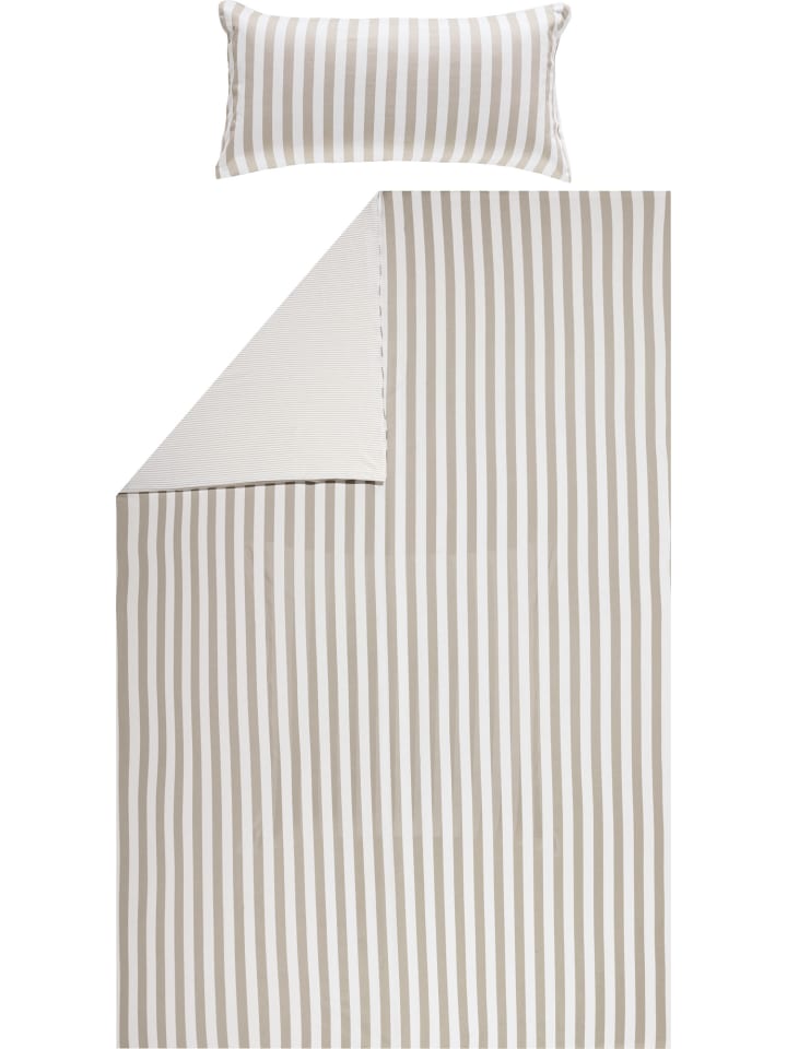 Erwin Müller Single-Jersey Wendebettwäsche in taupe-weiß günstig kaufen
