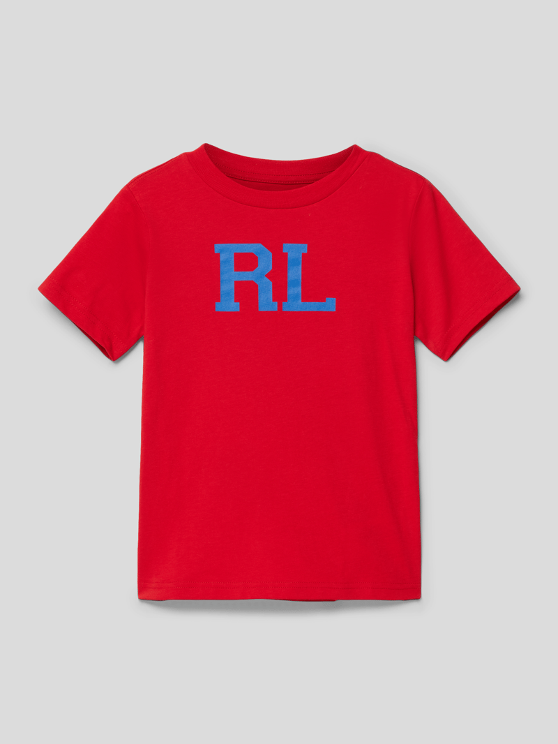 T-Shirt mit Label-Detail in rot