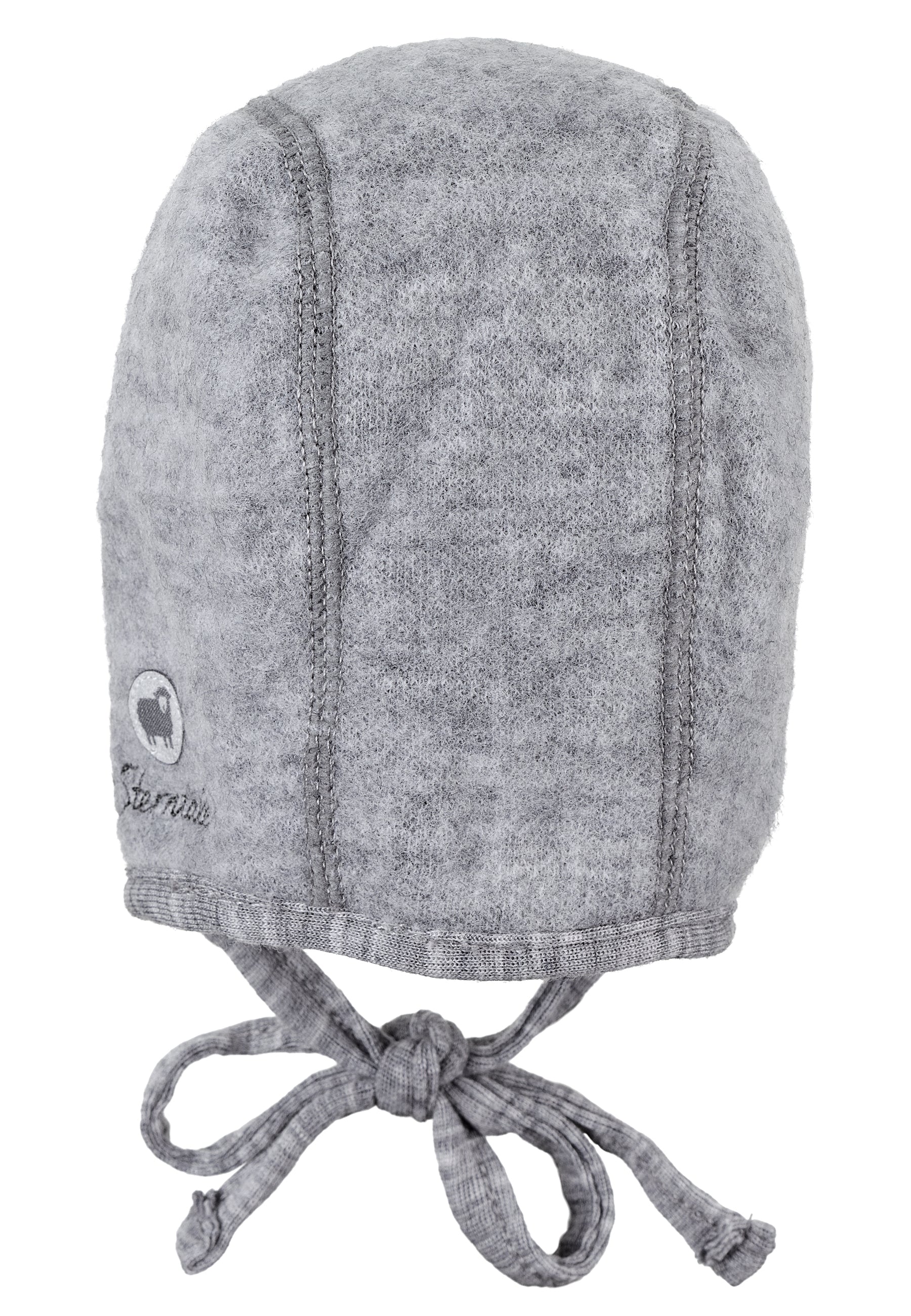 Häubchen aus Wolle (Merino) mit Bindeband