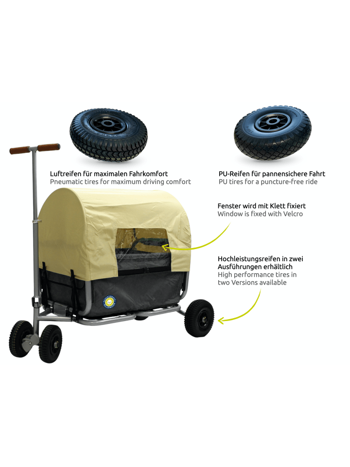 Beachtrekker Beachtrekker LiFe faltbarer Bollerwagen (Schwarz)   Bremse   Sonnenverdeck günstig kaufen onesize