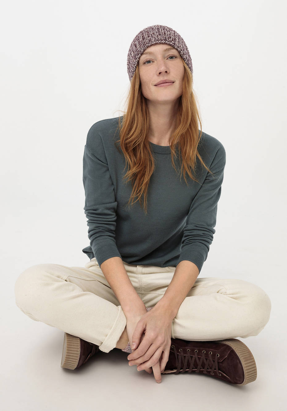 Rundhals-Pullover aus reiner Bio-Merinowolle