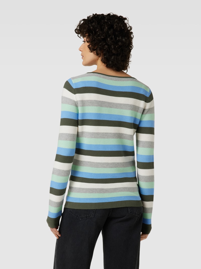 Strickpullover mit Streifenmuster in schilf