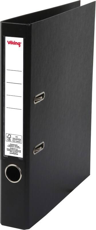 Viking Ordner DIN A4 50 mm Schwarz 2 Ringe Pappkarton, PP (Polypropylen) Matt Hochformat