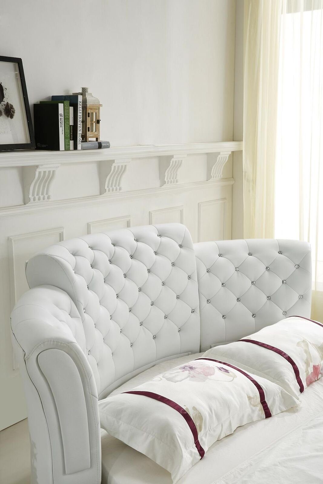 JVmoebel Rundbett Rundes Bett Rund Design Betten Leder Doppel Gestell Schlaf Zimmer (1-tlg., 1x nur Bett ohne Couchtische), Made in Europa