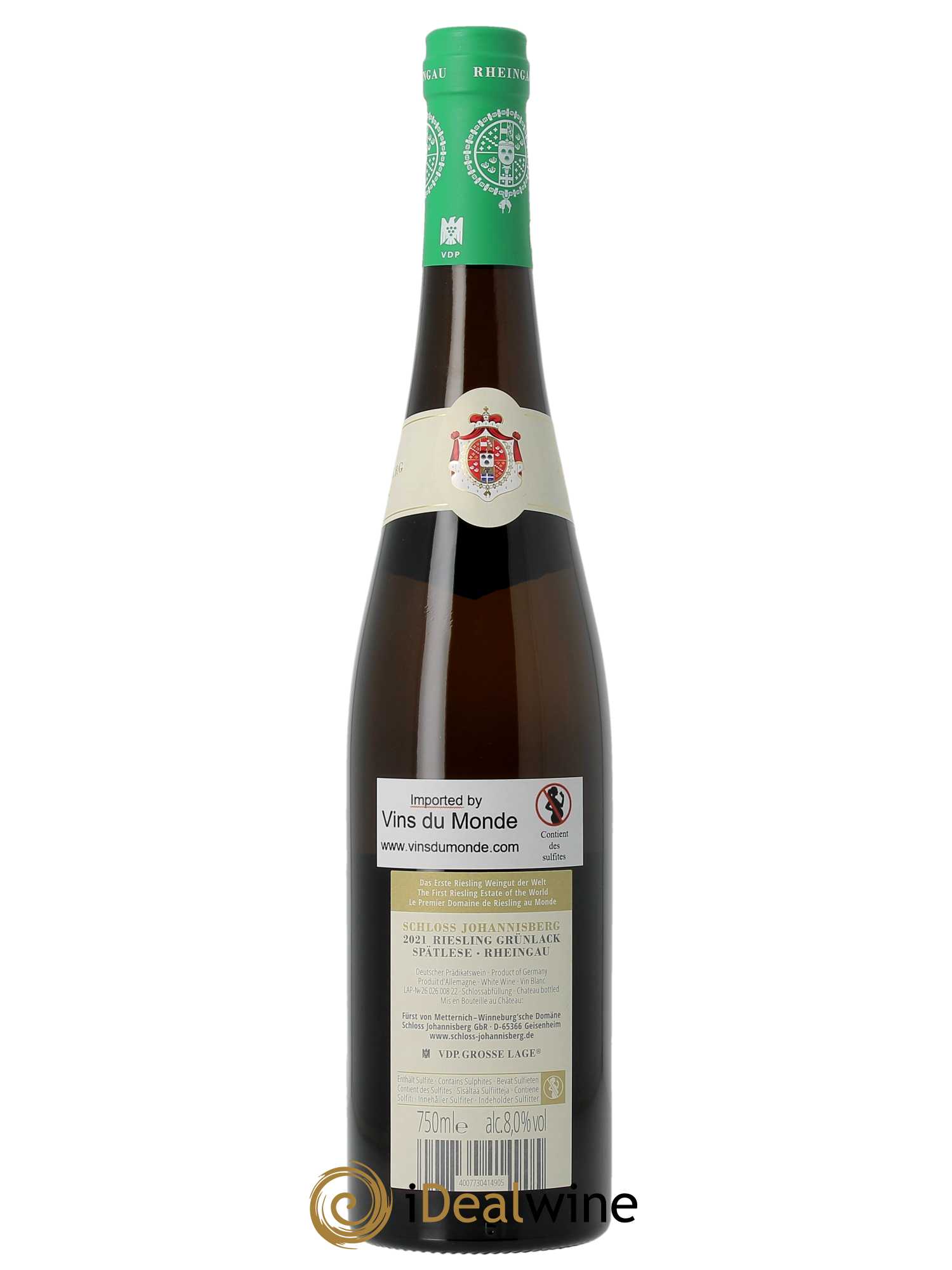 Rheingau Schloss Johannisberg Grünlack Spätlese  2021 - Lot de 1 Bouteille