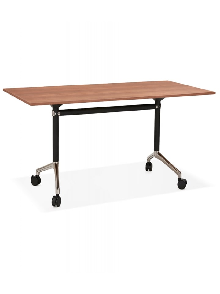 KADIMA DESIGN Klappbarer Schreibtisch aus Holz mit Walnussoptik | Elegantes Design in Braun günstig kaufen