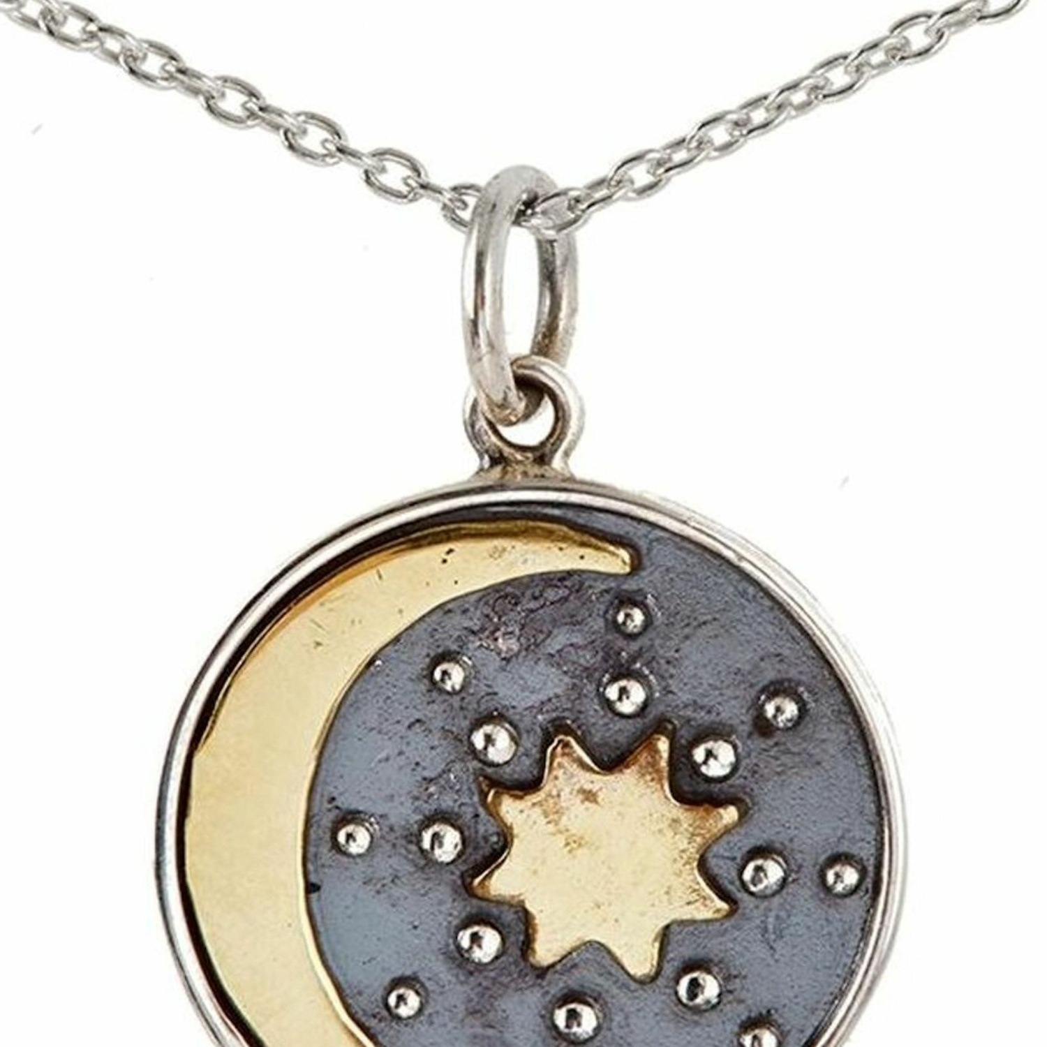 Kette mit Anhänger 'MOND und STERNENHIMMEL'