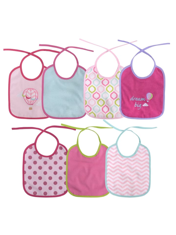 BABY CARE Babylatz-Set 7-teilig einlagig in rosa günstig kaufen onesize