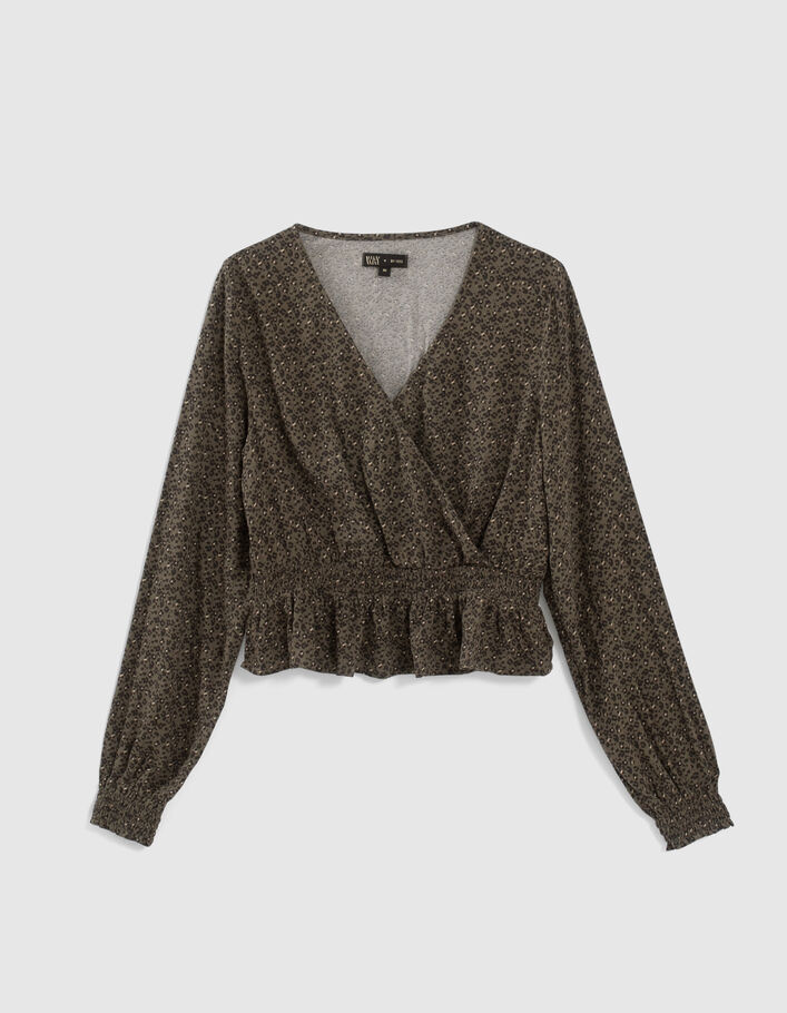 Blouse kaki LENZING™ ECOVERO™ imprimé léopard fille