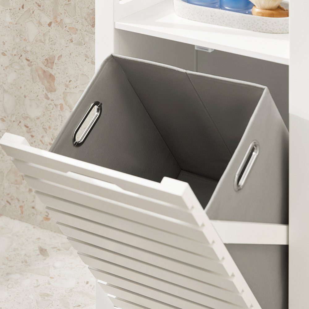 SoBuy Wäscheschrank BZR67 mit ausklappbarem Wäschesack Wäschetruhe Wäschesammler