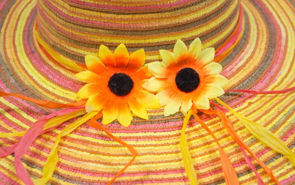 Das Kostümland Strohhut Sonnenblumen 
