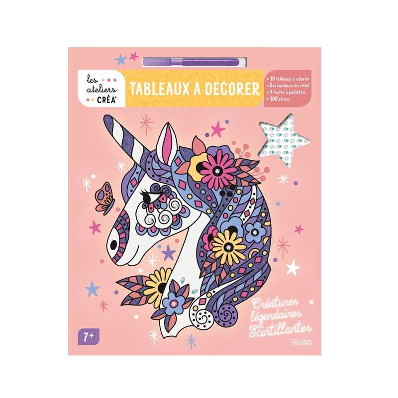 Coffret Tableaux à décorer, Créatures légendaires scintillantes - Fleurus