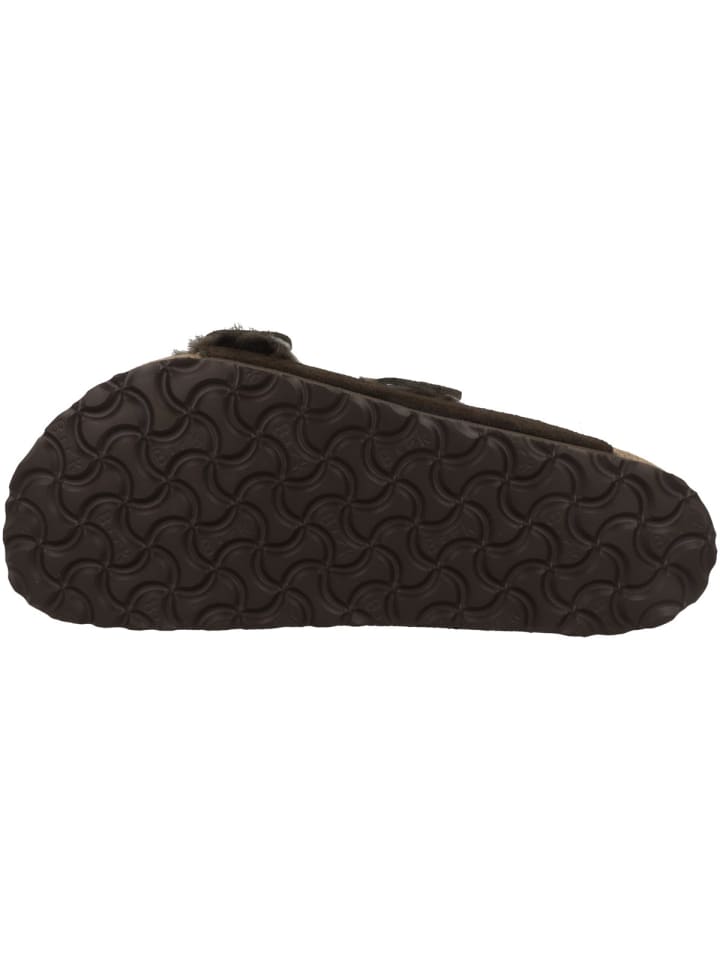 Birkenstock Clogs Arizona Lammfell Veloursleder normal in dunkelbraun günstig kaufen 36