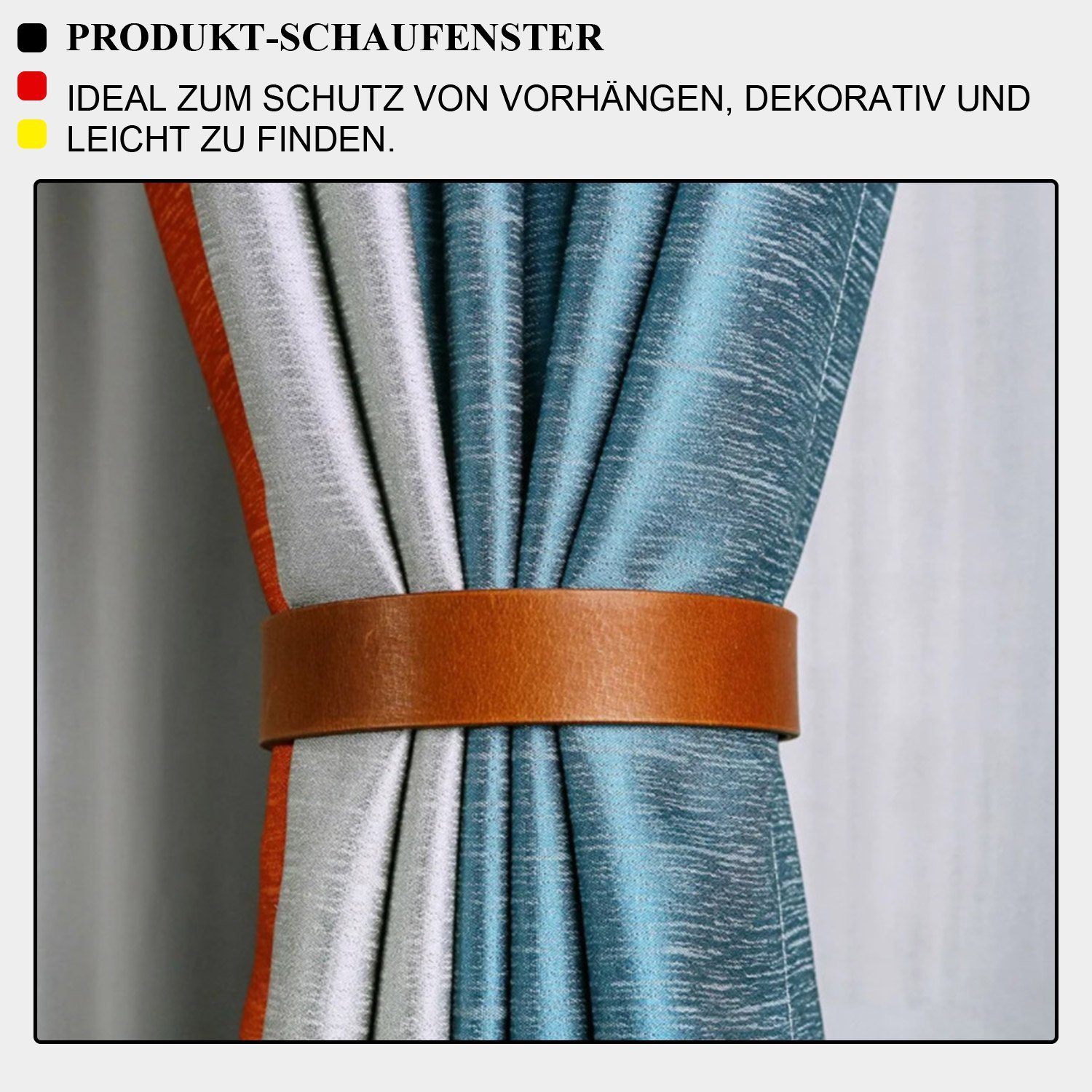 Raffhalter Dekospange PU-Leder Dekoklammer, MAGICSHE, Vorhänge, (4-tlg)