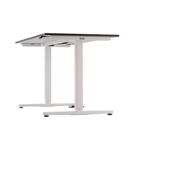 Elektrisch höhenverstellbarer Schreibtisch Desk Basic, silberweiß