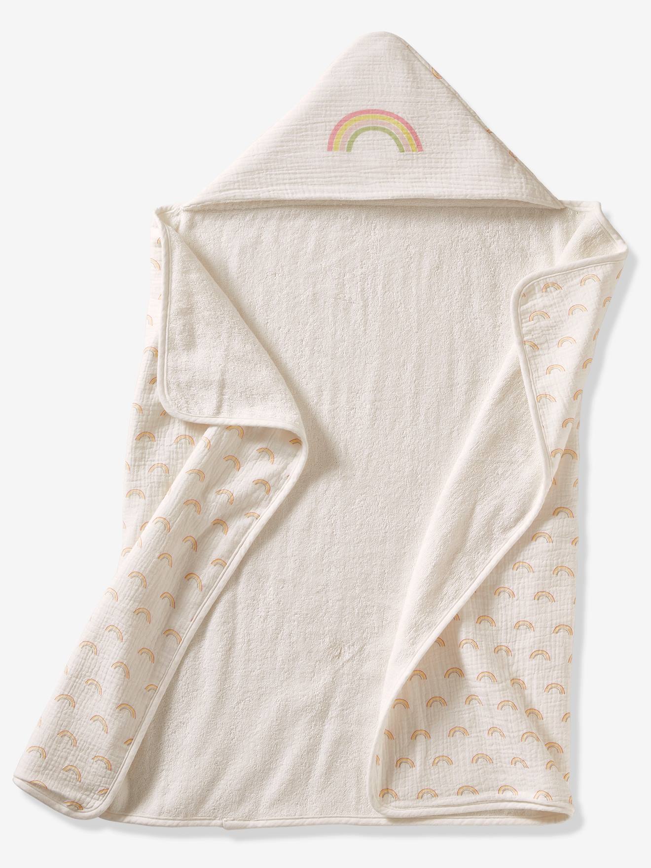 Cape de bain Rainbow personnalisable blanc imprimé