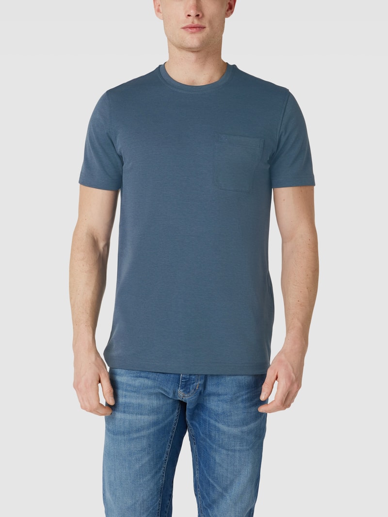 T-Shirt mit Brusttasche in rauchblau
