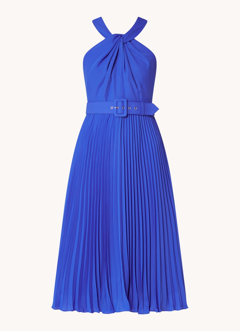 Vestido Phase Eight Yas con escote retorcido en azul claro