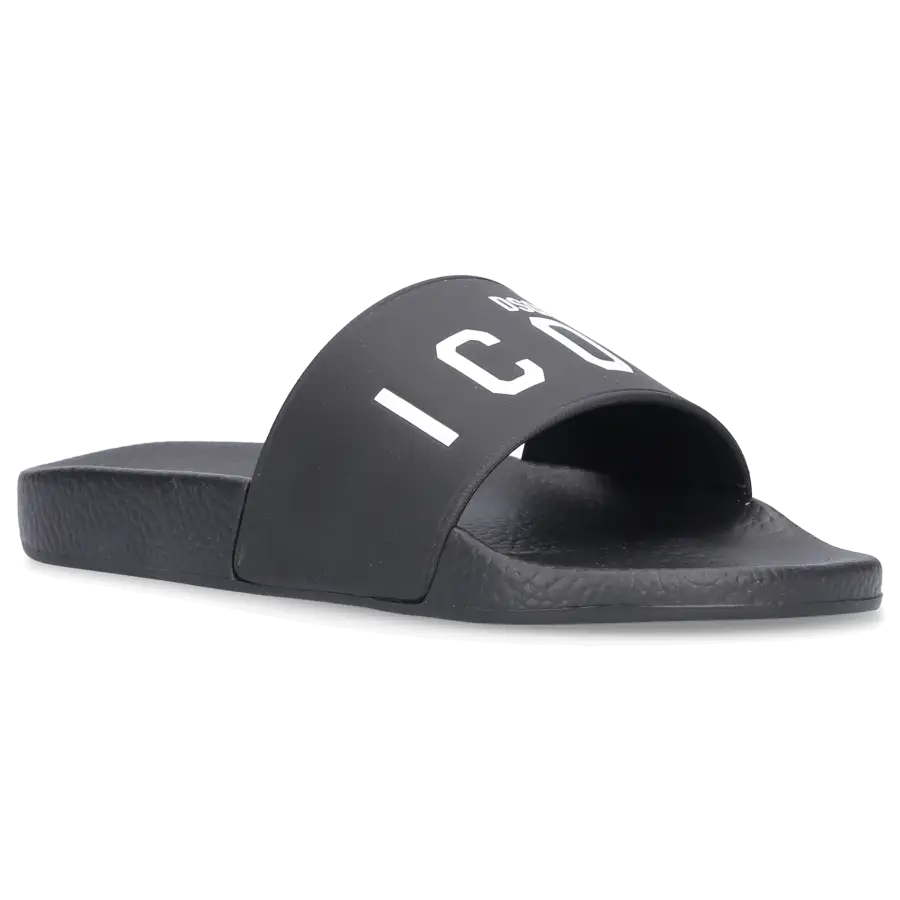 Dsquared2 - Badeschuhe ICON Gummi - schwarz